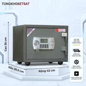 Két sắt mini chống cháy Việt Tiệp K25DT Khóa điện tử chống cháy, đựng vừa A4