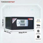 Két sắt mini Việt Tiệp KS42DT - Khóa điện tử, báo động chống trộm, bắt vít cố định