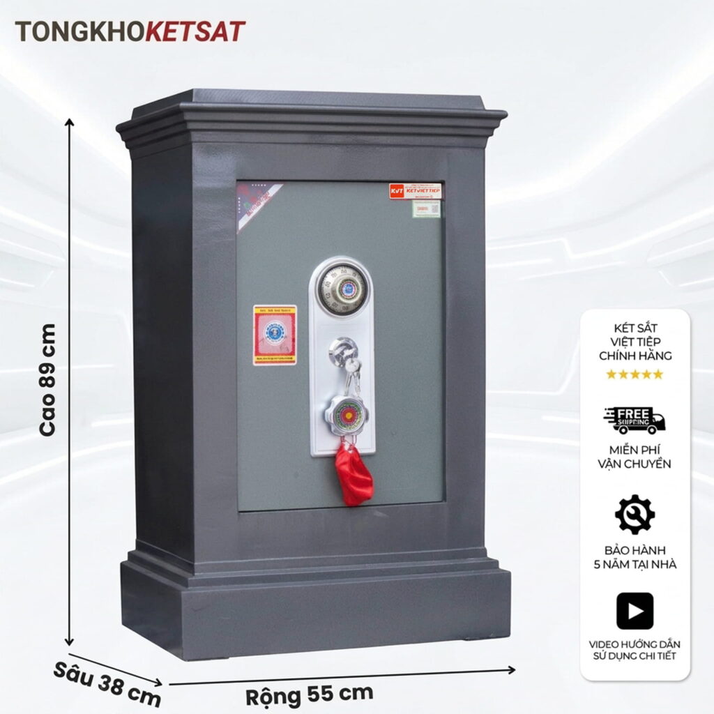 Két sắt Việt Tiệp K56KC Khóa cơ cỡ lớn – 120kg, 3 ngăn, chống cháy cao cấp