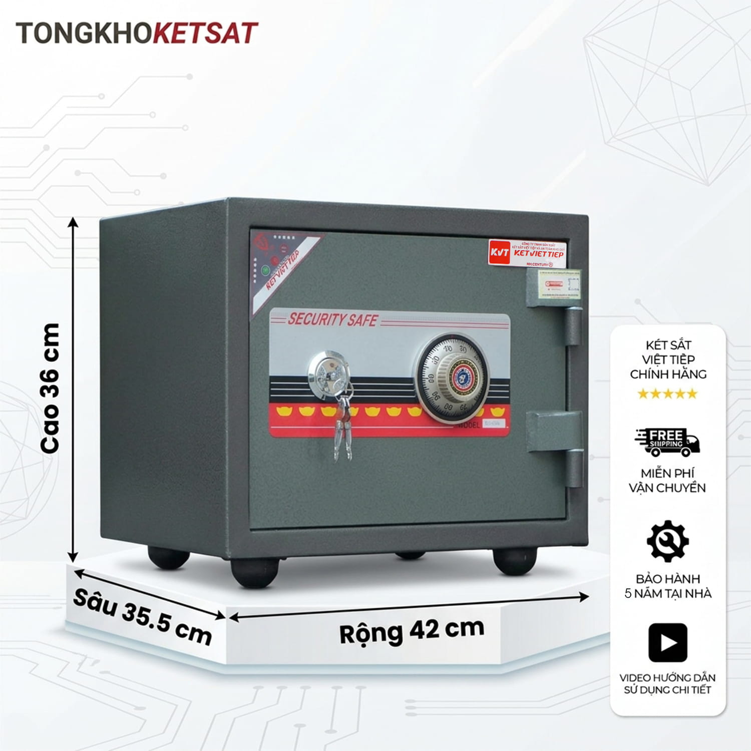 Két sắt mini khóa cơ Việt Tiệp K25KC
