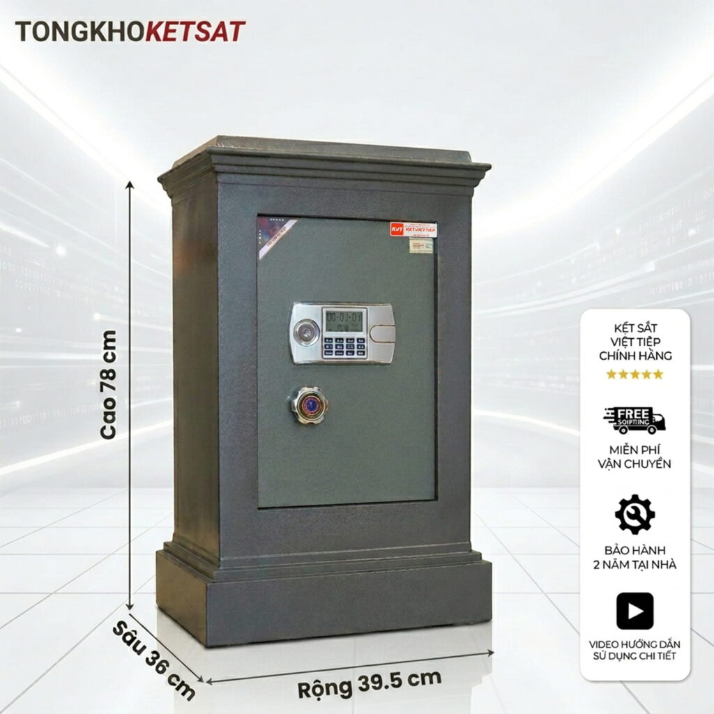 Két Sắt Điện Tử Việt Tiệp K44DT – Cánh 5 Ly Đúc Đặc, Pin Lắp Trong, Chống Cháy