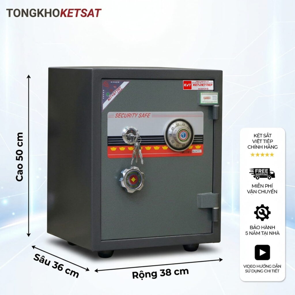 Két Sắt Mini Khóa Cơ Việt Tiệp K40KC – Chuẩn Phong Thủy, Bền, Bảo Hành 5 Năm