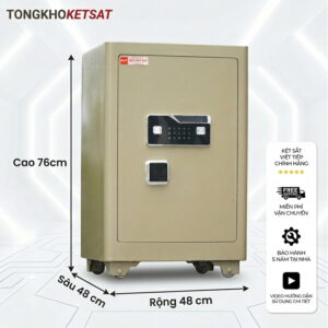 Két Sắt Siêu Cường SC76VTDT Khóa Vân Tay Điện Tử (Màu Vàng Cát)