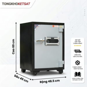 Két sắt Việt Tiệp KV54DT – Khóa điện tử 12 mã số, hèm tam cấp, cảnh báo điện thoại