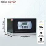 Két sắt mini Việt Tiệp KS35DT - Khóa điện tử, Pin lắp trong (Màu Đen + Trắng)
