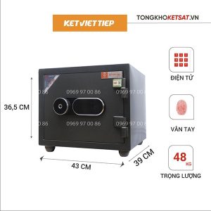 Két sắt mini chống cháy KVT25 điện tử vân tay chính hãng Việt Tiệp cao cấp