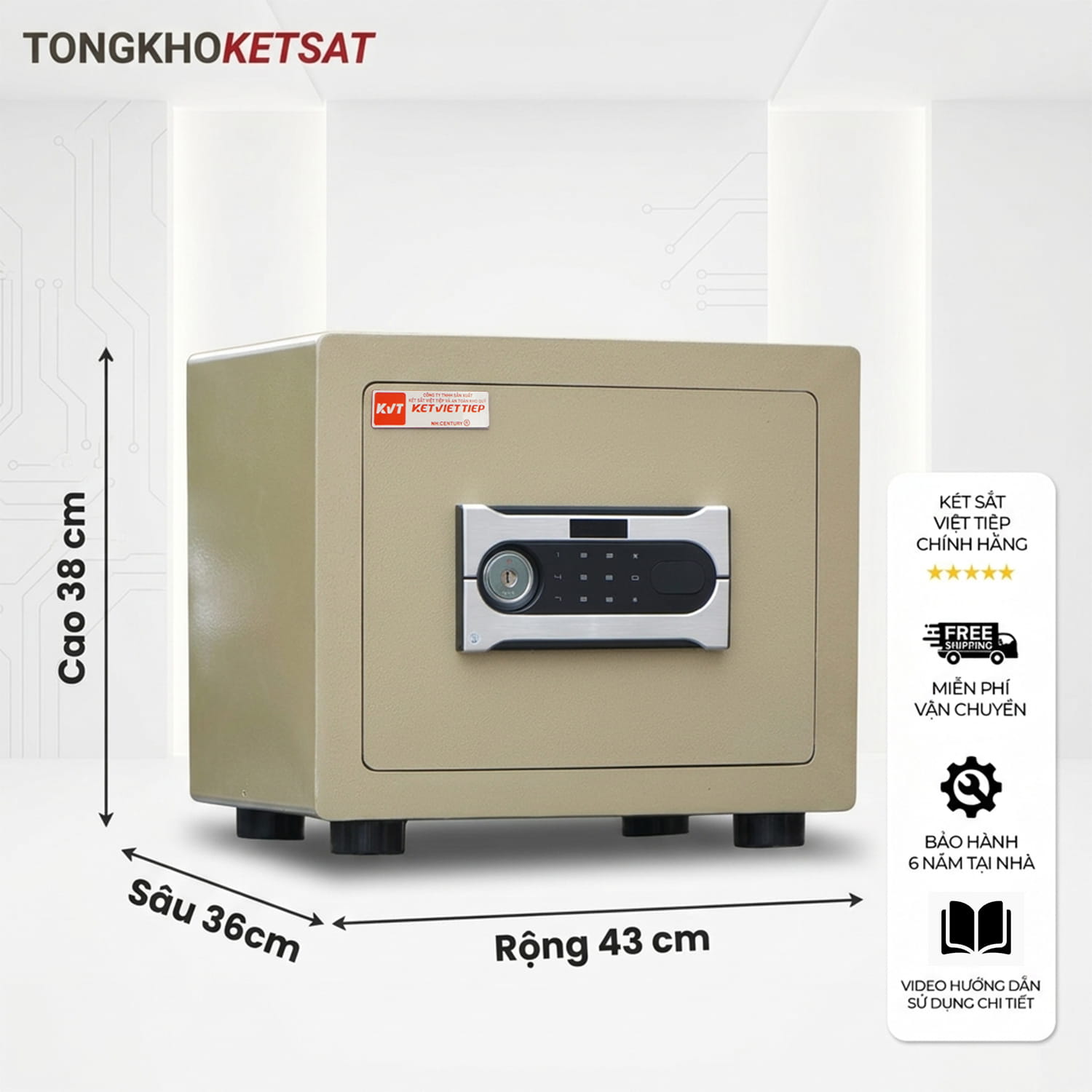 Thông số kỹ thuật két sắt Việt Tiệp SC25DT khóa điện tử