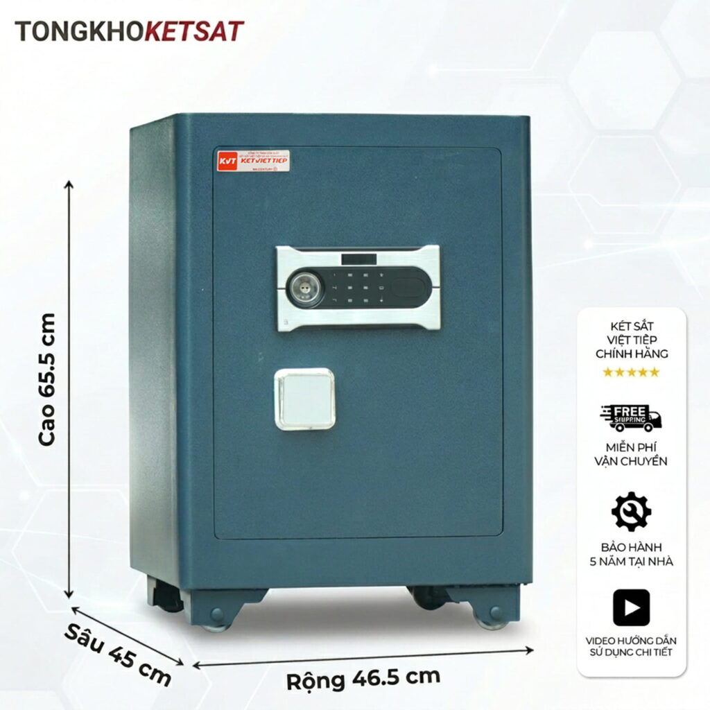 Két Sắt Việt Tiệp SC66DT Siêu Cường Chống Cháy Khóa Điện Tử 12 Số Bảo Mật Cao (Màu Xanh Than)