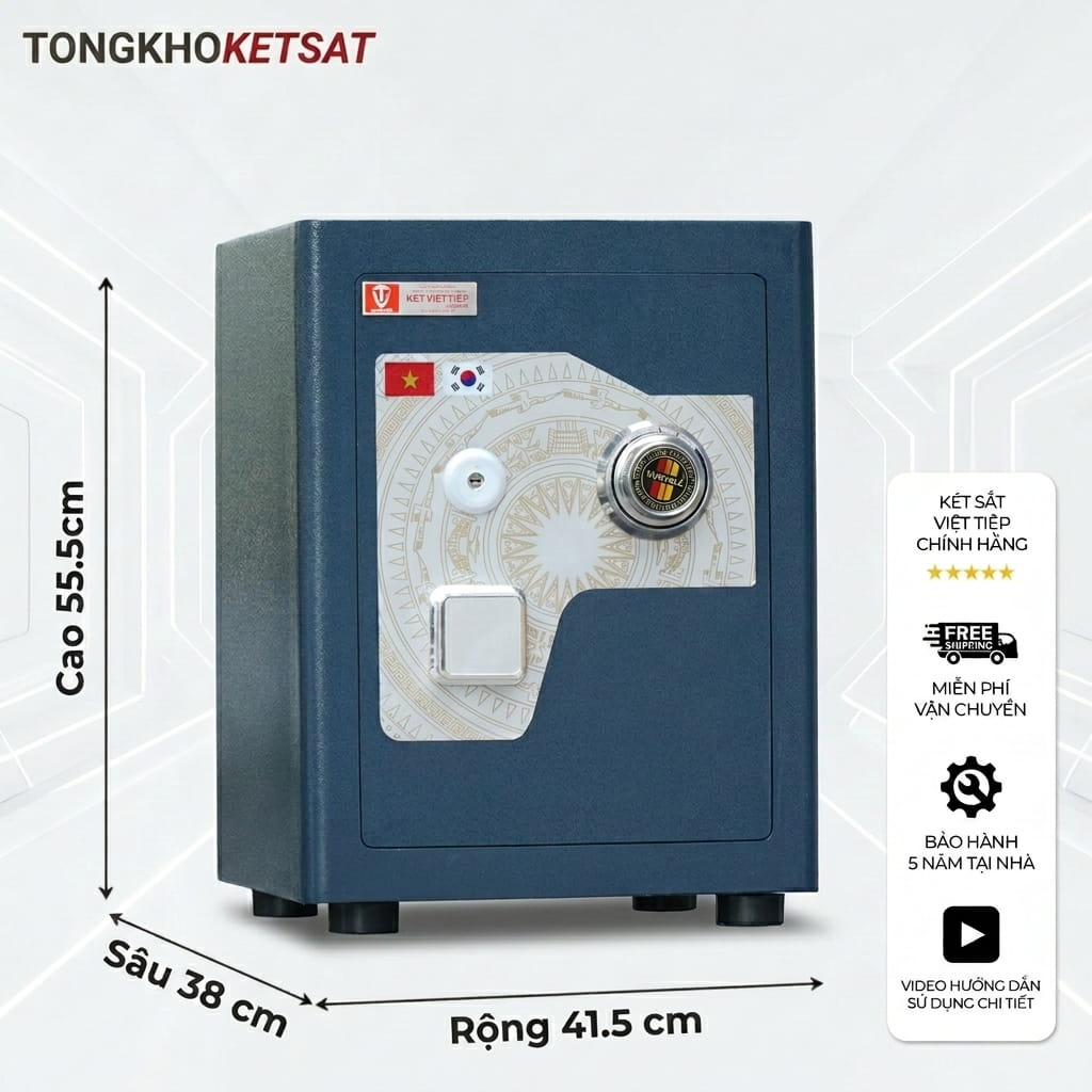 Két Sắt Siêu Cường Việt Tiệp SC40DM Khóa Cơ Chống Cháy (Màu Xanh Than)