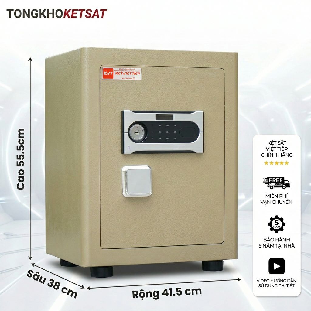 Két Sắt Việt Tiệp Siêu Cường SC40DT Chống Cháy Cao Cấp (Màu Vàng Cát)