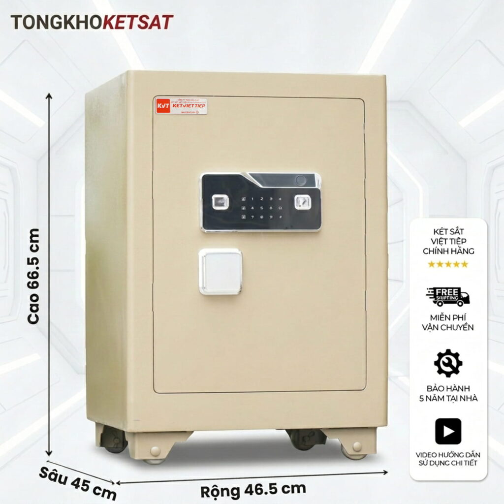 Két Sắt Việt Tiệp Siêu Cường SC66VTDT Khóa Vân Tay Điện Tử Chống Cháy Cao Cấp (Màu Vàng Cát)