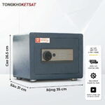Két sắt mini Việt Tiệp KS26VTDT - Vân tay, điện tử, mở kép bảo mật 2 lớp (Màu Xanh Than)