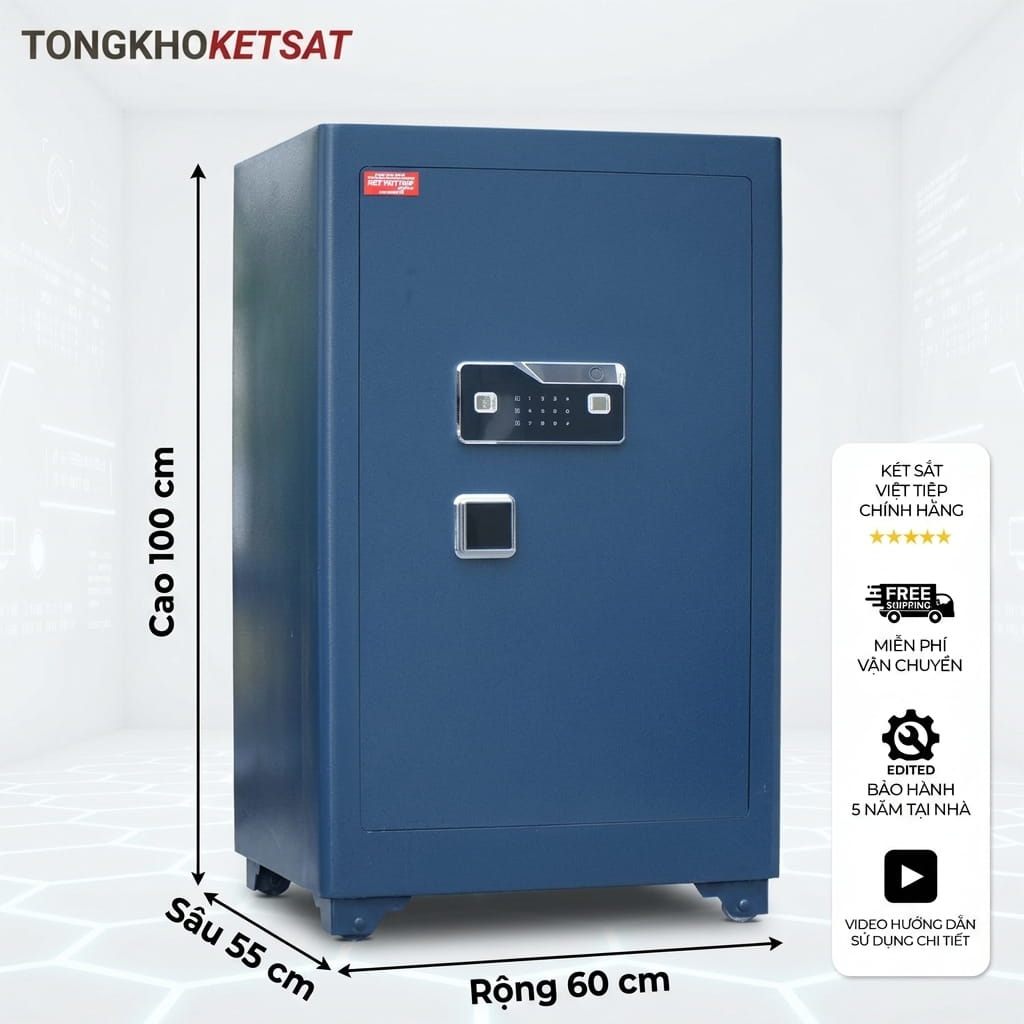 Két sắt siêu cường Việt Tiệp SC100VTDT – Khóa vân tay điện tử, cảnh báo thông minh qua điện thoại, 180kg